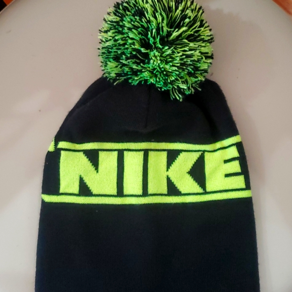 Nike beanie hat with pom